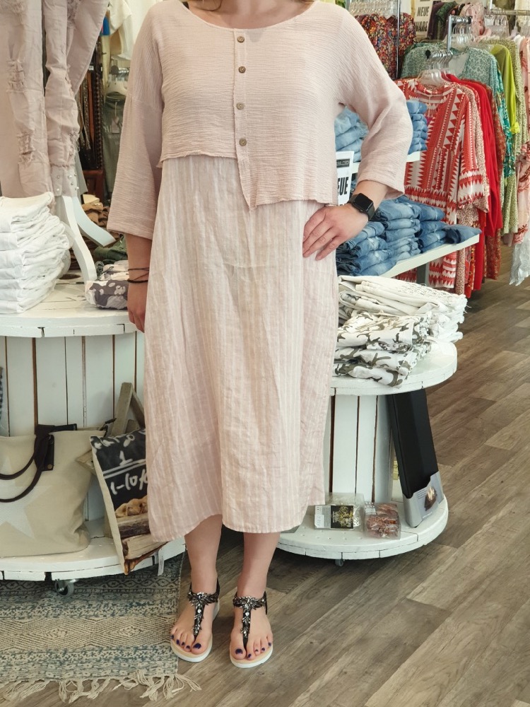 Leinen Kleid mit festem Bolero - Trendstore & Shopping in ...